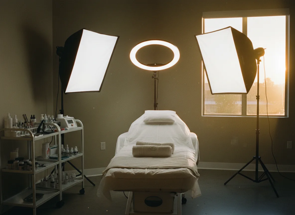 Thiết lập ánh sáng và bối cảnh chuẩn xác là yếu tố then chốt trong cách làm video marketing spa chuyên nghiệp cho ngành phun xăm.