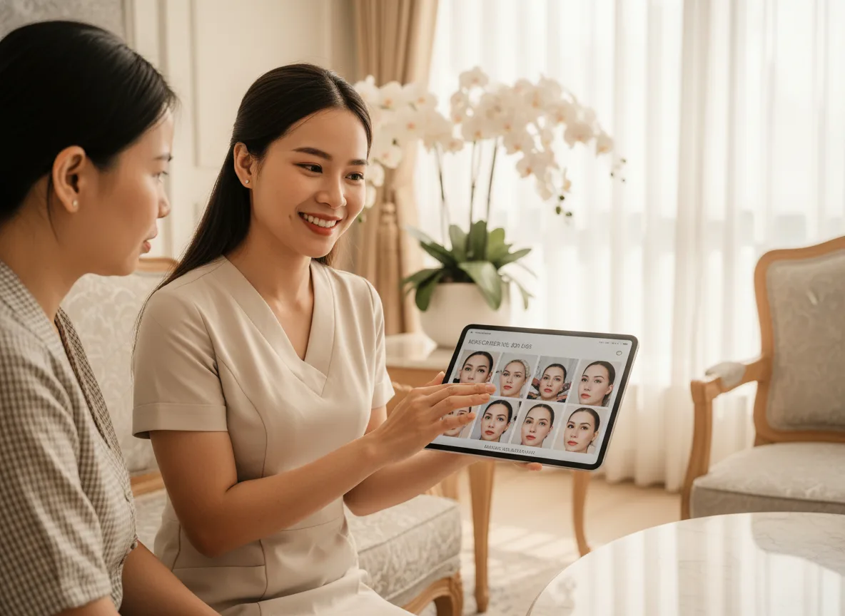 Buổi tư vấn trực tiếp khách hàng giúp gia tăng uy tín khi triển khai xây dựng thương hiệu cá nhân phun xăm thực tế.