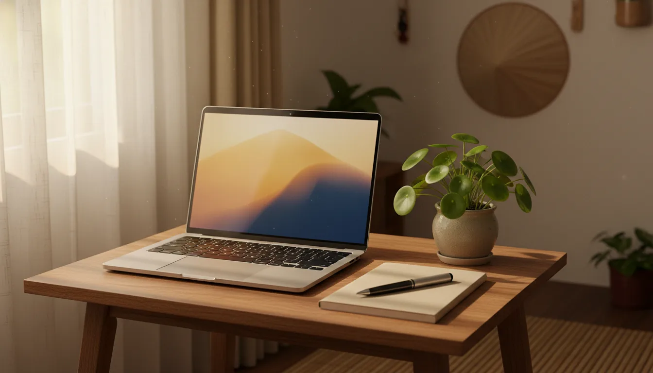 Góc làm việc gọn gàng tại Việt Nam chuẩn bị cho việc học cách tối ưu profile facebook cá nhân hiệu quả.