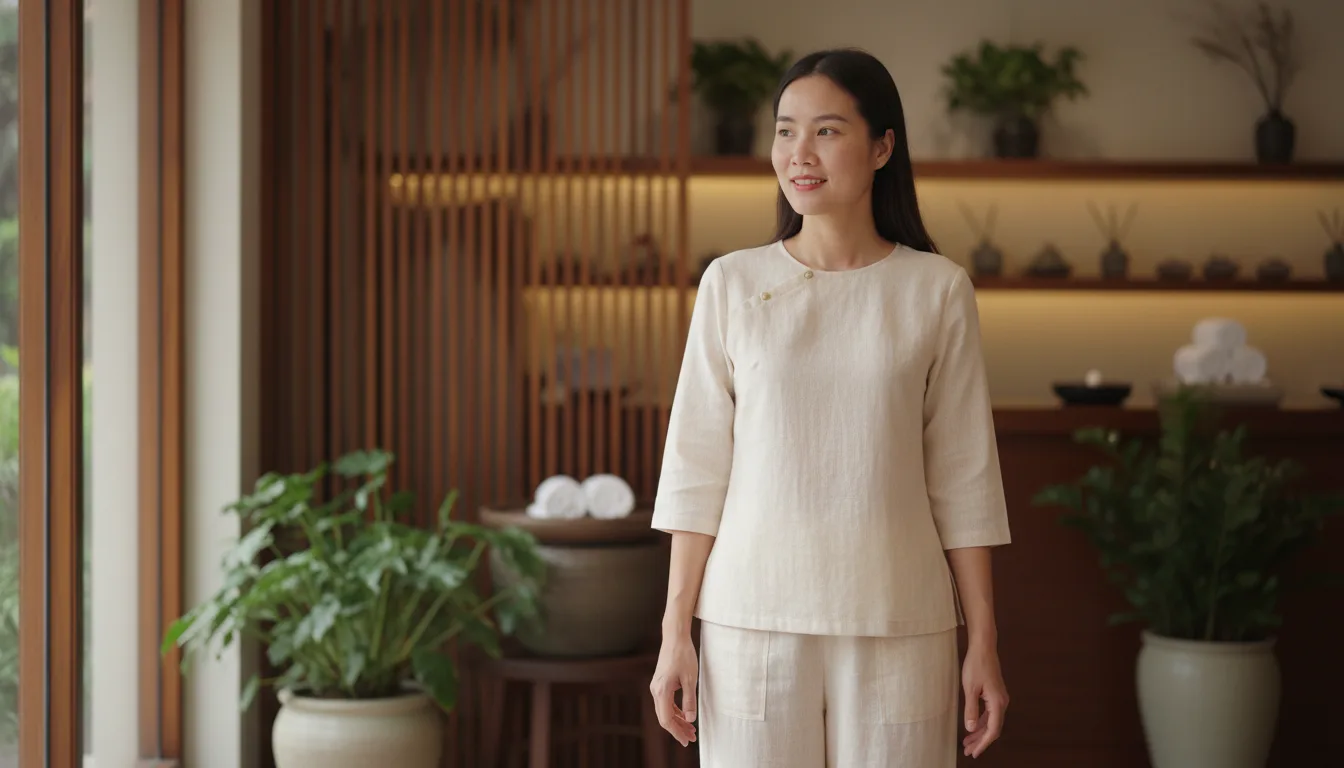 Nữ chủ tiệm thân thiện tại cơ sở làm đẹp chuyên nghiệp đang áp dụng quảng cáo google maps spa để thu hút khách.
