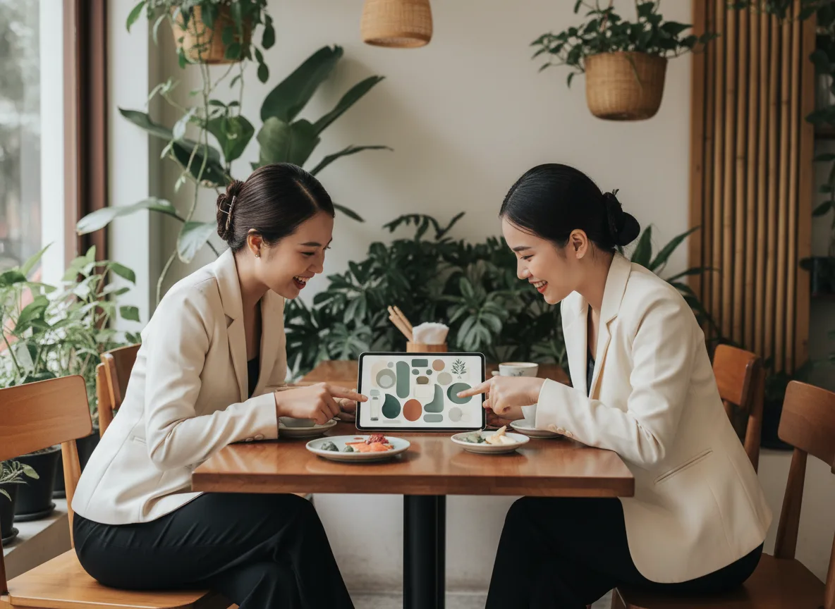 Trao đổi ý tưởng thiết kế hình ảnh spa cùng đồng nghiệp tại không gian sáng tạo
