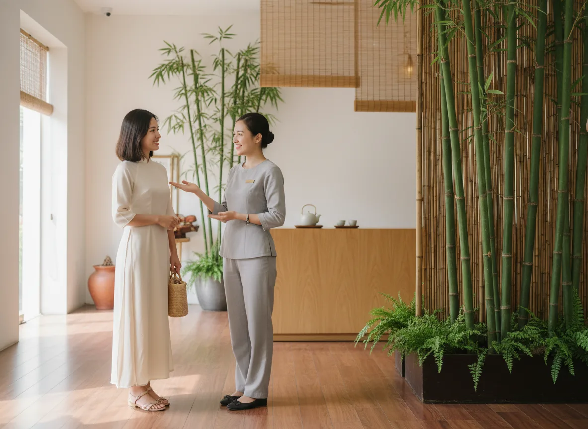 Khách hàng Việt Nam được đón tiếp nồng hậu tại một spa sang trọng nhờ tìm kiếm qua Marketing Maps Spa.