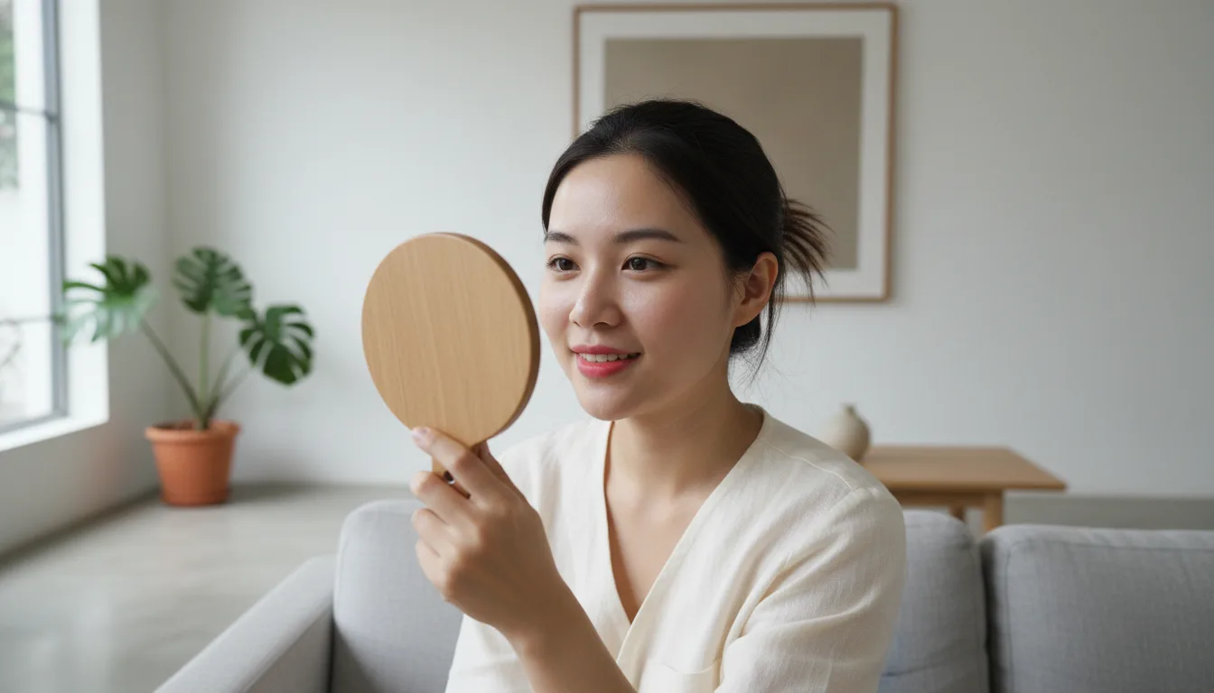Cô gái Việt tự tin ngắm nhìn đôi môi căng mọng quyến rũ khi tìm hiểu phương pháp phun môi collagen.