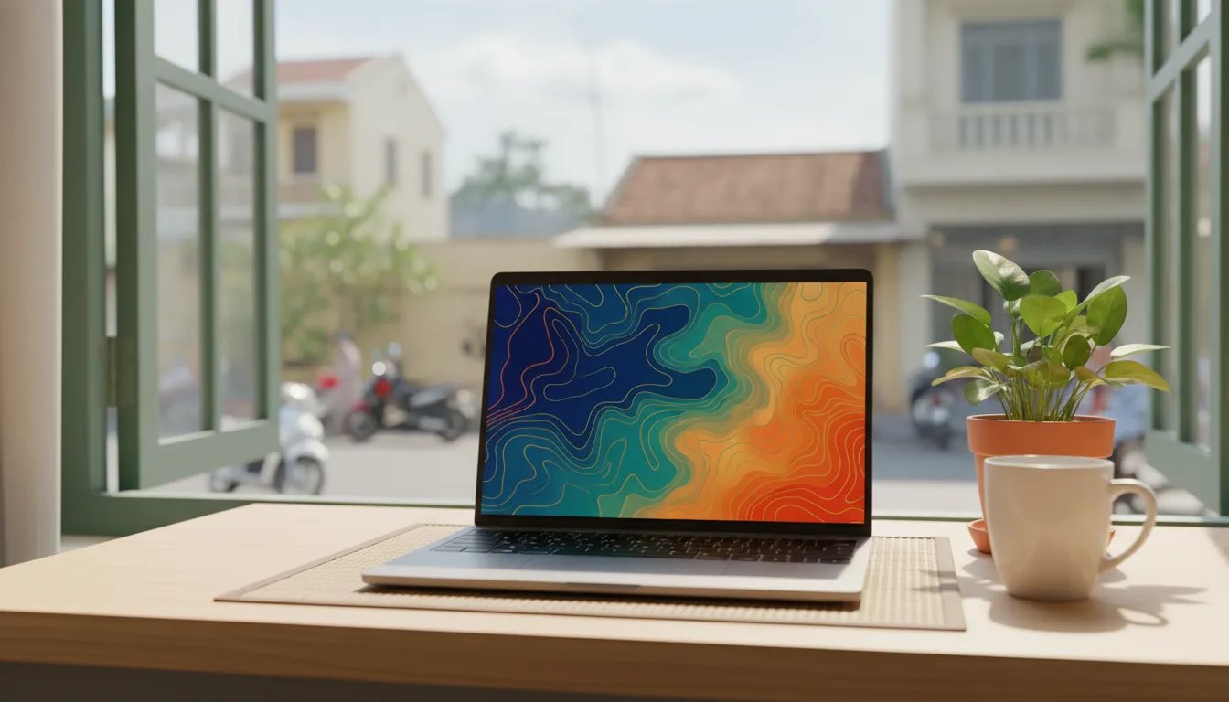 Góc làm việc hiện đại định hướng phát triển hệ thống tự động hóa maps toàn diện cho spa.