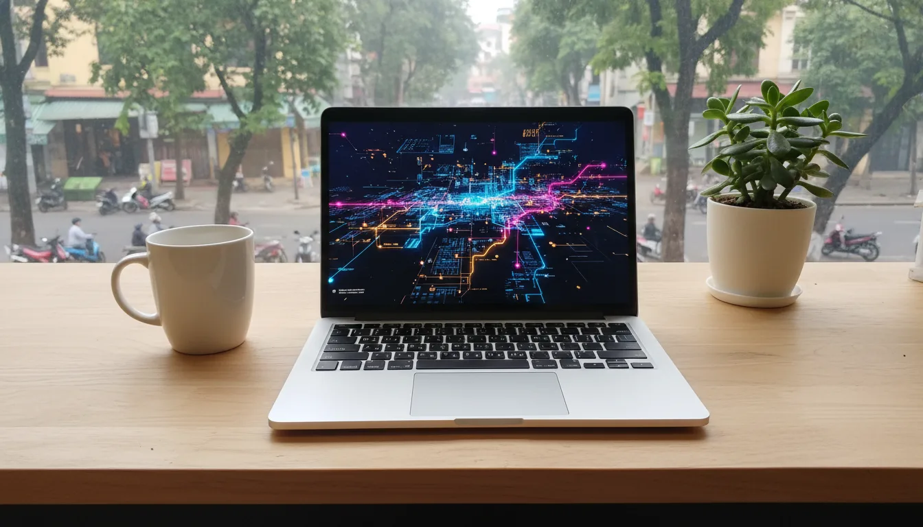 Không gian làm việc tối giản hỗ trợ tối ưu thương hiệu cá nhân Google Maps cho chuyên gia công nghệ