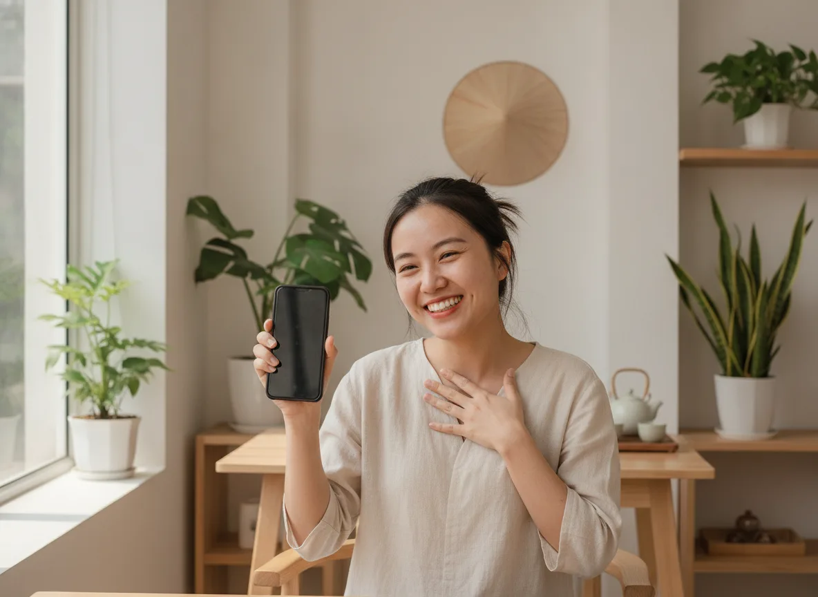 Chủ doanh nghiệp vui mừng nhận kết quả thực tế từ việc áp dụng Prompt AI Content cho Spa