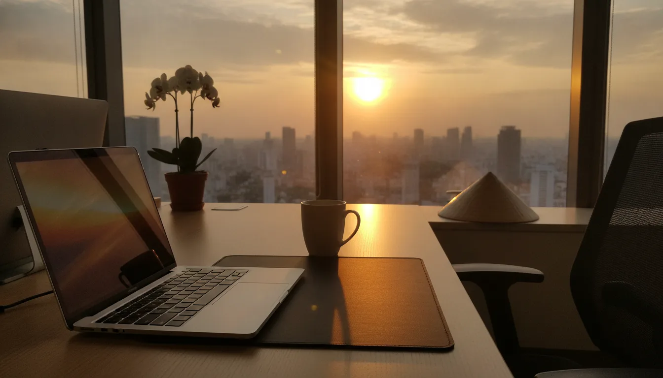 Góc làm việc chuyên nghiệp tạo cảm hứng áp dụng cách viết case study thu hút học viên ngay hôm nay.