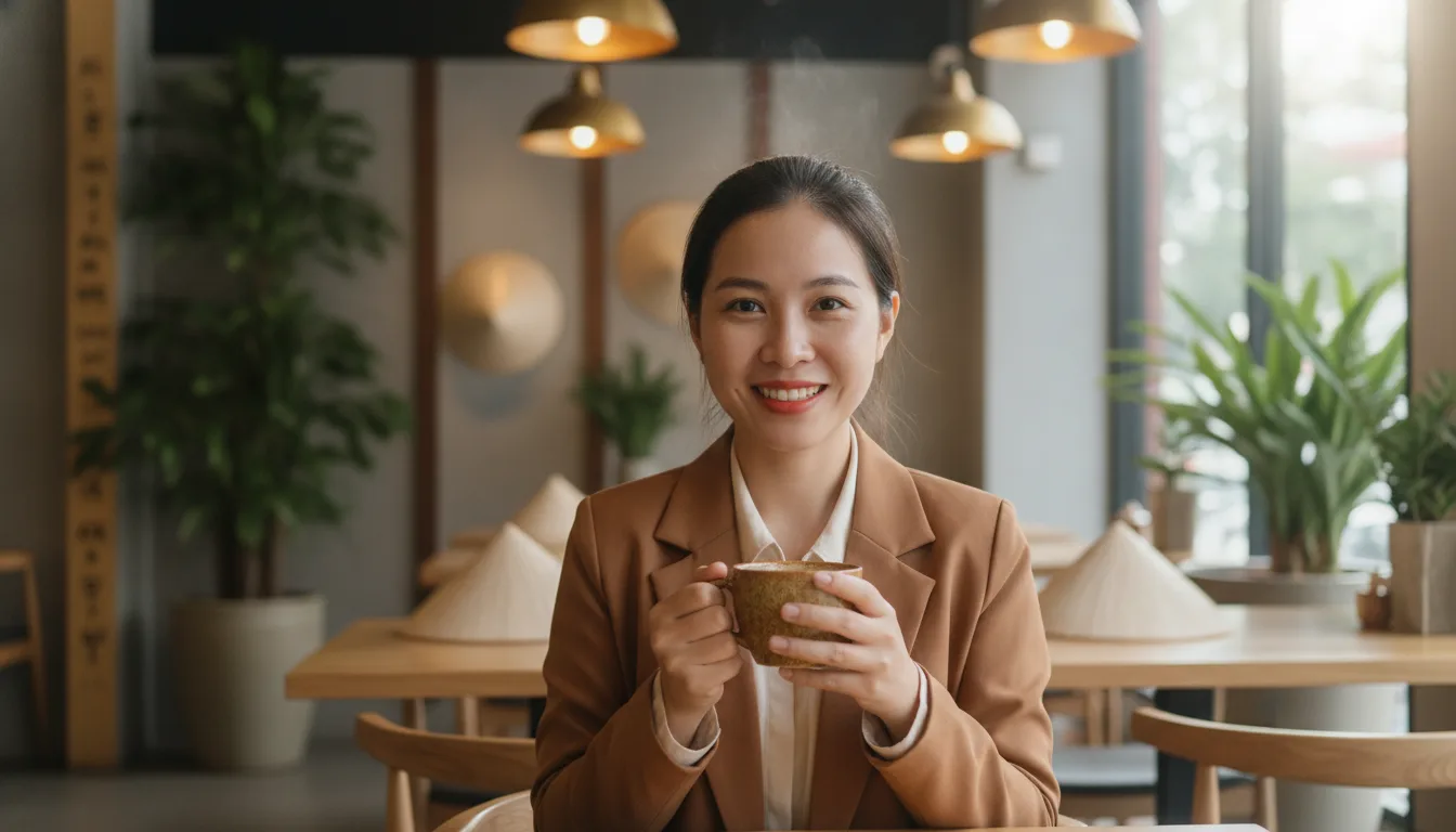 A friendly Vietnamese marketing consultant inviting businesses to explore the powerful Pillar Cluster Spa framework.