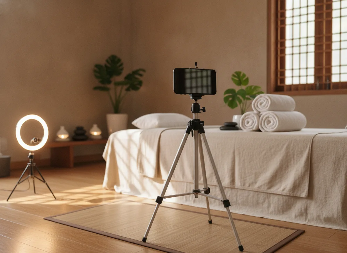 Setup thiết bị quay chụp đơn giản của creator Việt hỗ trợ truyền thông vận hành spa bằng dữ liệu bài bản.