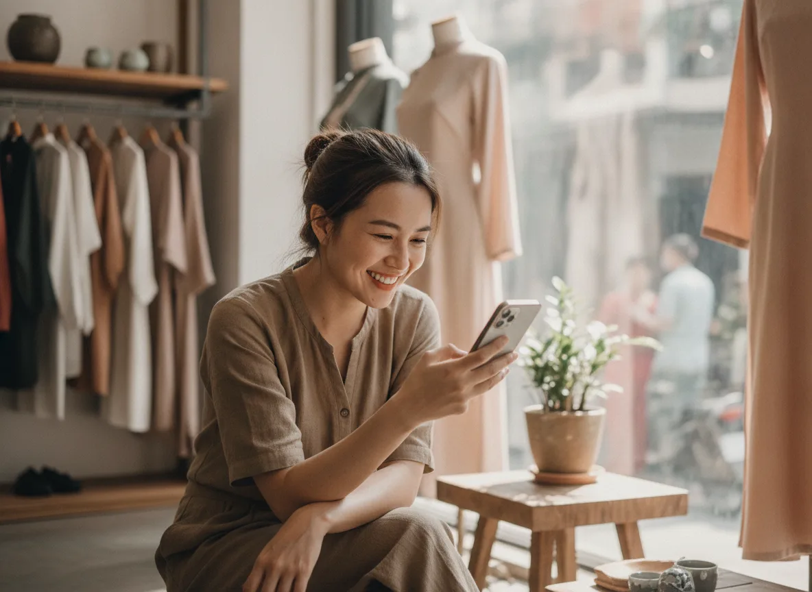 Nữ chủ doanh nghiệp Việt Nam vui mừng chốt đơn thành công nhờ áp dụng AI Script Consulting.
